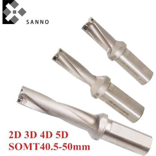 2D / 3D / 4D / 5D SOMT40.5 - 50mm high speed Indexable U drill bit quick drills precision cnc machining coolant drilling tool