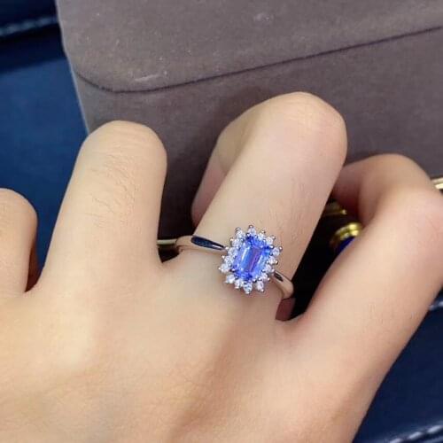Anniversary Best Gift Natural And Real Tanzanite Ring luxury ring Free shipping gemstone 925 sterling silver Fine jewelry