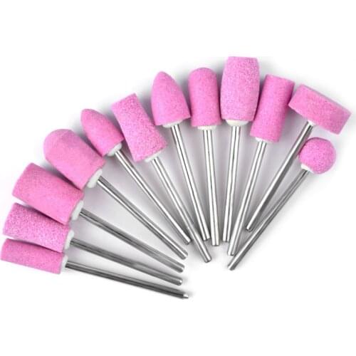 12Pcs Ceramic Nail Drill Bits Electric Manicure Head Replacement Device For Manicure Pedicure Polishing Mill Cutter Nail Files