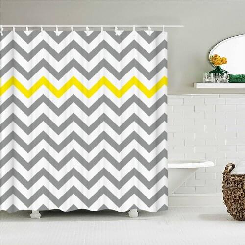 15 Color Geometric Stripes Fabric Shower Curtains Decor Multi-size Bathroom Curtains Waterproof Bathtub Screen for Bathroom