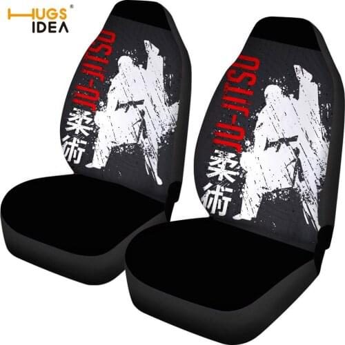 2Set Car Seat Cover Cool Martial Martial Car Protector Cover Judo Taekwondo Karate Aikido Kune Do Print SUV Front Seat Cover