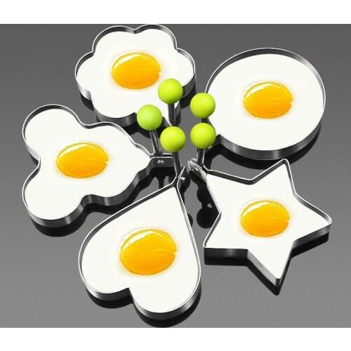 5 Style Stainless Steel Fried Egg Pancake Shaper Omelette Mold Mould Frying Egg Cooking Tools Kitchen Accessories Gadget Rings