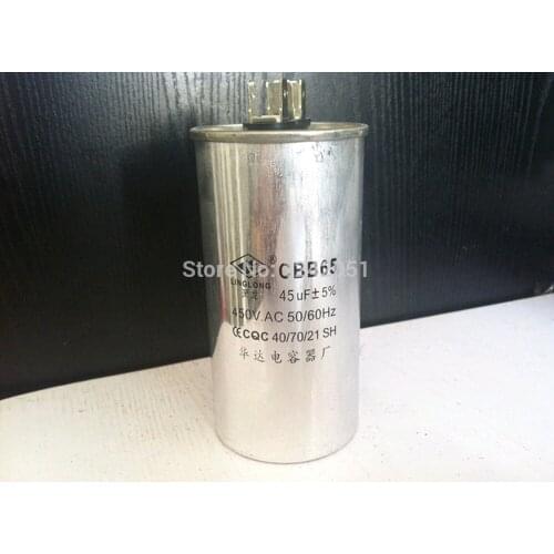 AC Motor Capacitor Air Conditioner Compressor Start Capacitor CBB65 450VAC 45uF