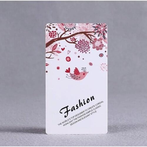 Free design dress hangtags 300g Coated paper Garment hangtag Customized logo printing size 5.4x9cm