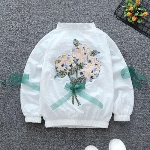 Big Size Flower Cute Girls Coat 2021 New Spring Autumn Windbreaker Jacket For Girl Kids Birthday Present Children Outerwear