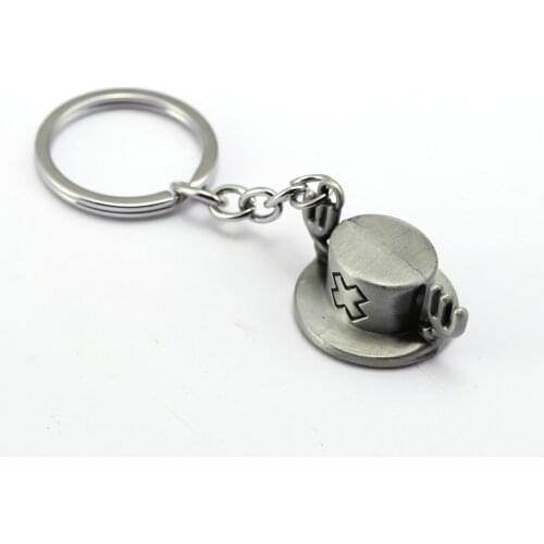 HSIC 2 Colors One Piece Keychain Chopper Hat Anime Key Ring Holder Chaveiro Key Chain For Car Cosplay Accessories HC12145