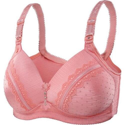 Pink new sexy lace bra girl push up Adjustable shoulder strap bra women underwear women Back Closure bra Four Hook-and-eye G44