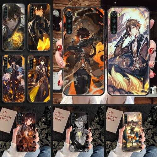 Zhong li Genshin impact Phone case For Xiaomi Redmi Note 7 7A 8 8T 9 9A 9S 10 K30 Pro Ultra black painting funda trend back 3D