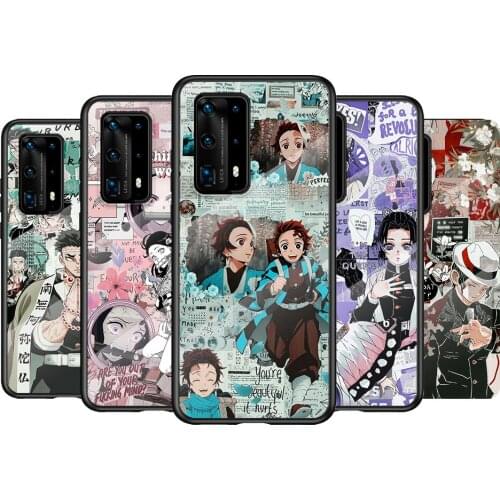 Tempered Glass Cover Demon Slayer Anime For Huawei P40 P30 P20 P10 Pro Plus Lite 5G 2019 Phone Case