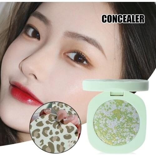 Highlight Pressed Powder Leopard Print Easy To Use Durable Shiny Powder Cosmetics Highlight Pressed Powder Concealer Face Makeup