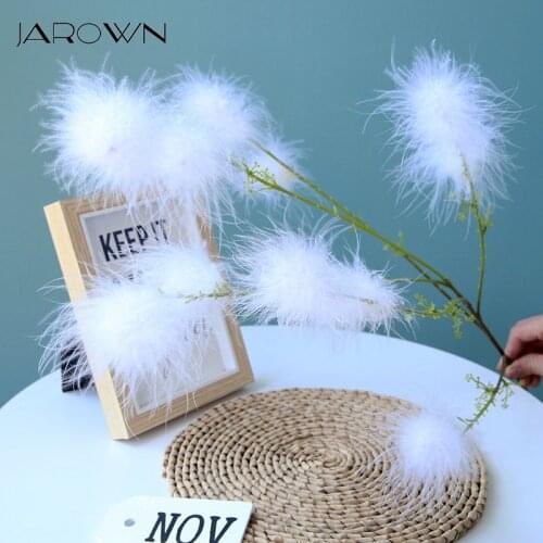 JAROWN Artificial 11Heads Feather Flowers Wedding Fake Flower Decor Flower Arrangement Accessories Home Hotel Decor Hair Ball