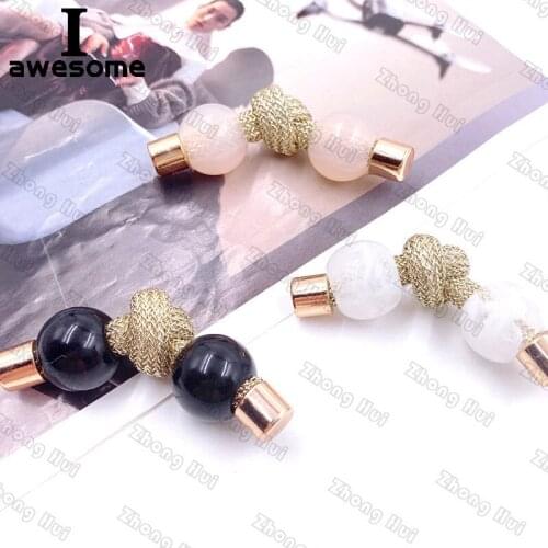 DIY Lovely Jelly Color Pearl Tie Bridal Wedding Party Shoes Accessories For high Heels Flats Slipper Shoe Decorations