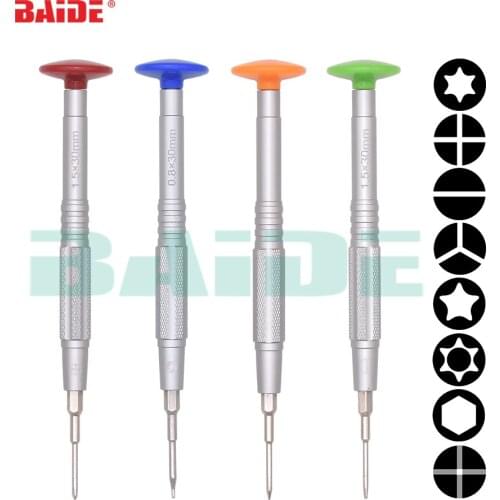 Lightweight Aluminum alloyTorx T2 T4 T5 T6 T7 T8 PH00 PH000 0.6Y 2.0Y 0.8 pentalobe 1.2 pentalobe P5 Screwdriver 200pcs