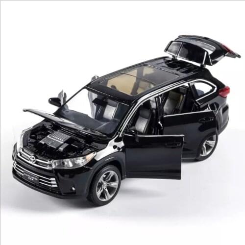 1:32 Alloy TOYOTA Highlande Scale Diecast Cars Model Metal Toy car Pull Back sound Light Car kids Toys for children