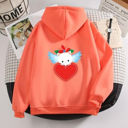 Fashion Oversized Harajuku Sweatshirt Kawaii Cartoon Print Best Friends Hoodies Winter Spring Casual Pullover Sweatshirts Ladies