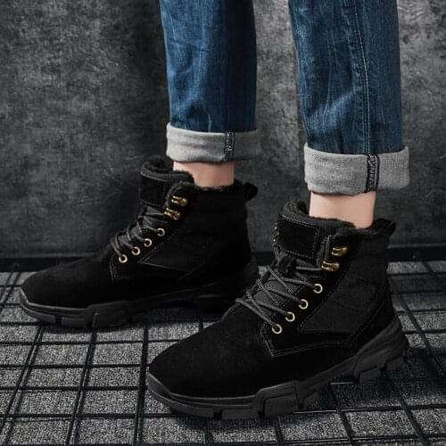 Dress for boots mens vintage snow botas heel BOOTS timber motocycle western high protective winter Mens ankle ANKLE Winter man
