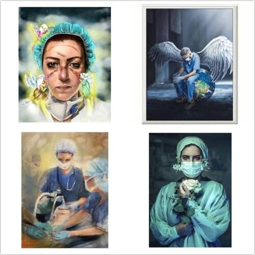 Dpsprue 5D DIY Diamond Embroidery Scenery Full Square Diamond Painting Cross Stitch Doctors Picture Diamond Mosaic Decor