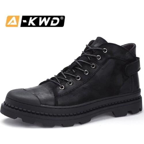 New Fashion Black Work Shoes Genuine Leather Men’s Shoes Blundstone Boots bottines homme High Top Men Boots Leather Sneakers Man