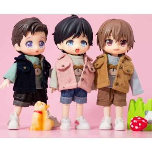 OB11 Baby Clothing Corduroy Pure Color Vest Casual Vest Coat Molly Clothing GSC Small 1/12 BJD doll clothes coat