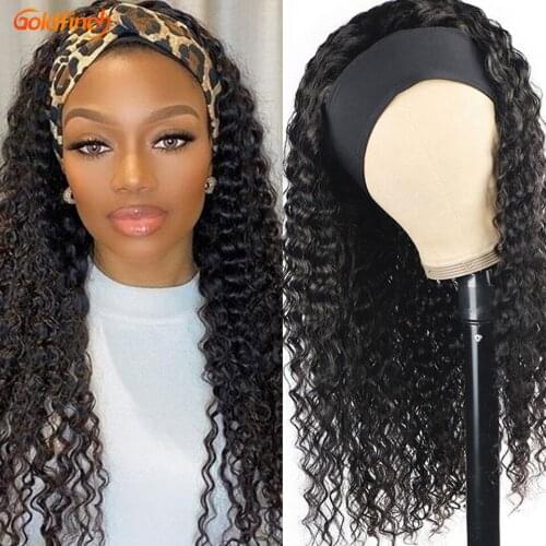Deep Wave Headband Wig Human Hair 180 250 Density Brazilian Headband Wigs Deep Wave Head Band Wigs Human Hair Designer Headband