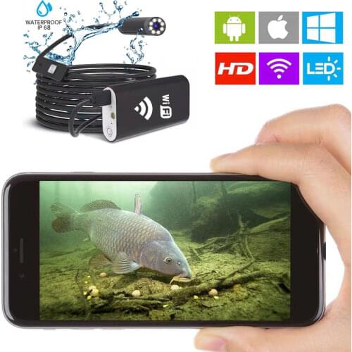 Underwater camera HD visual fishing IP68 waterproof WiFi connection Phone tablet 8LED illuminated fish finder Fishing accessorie