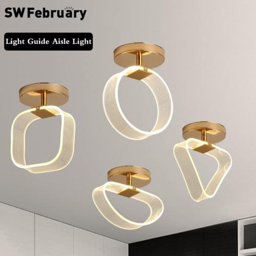 SWFebruary Ceiling Lamp LED For Corridor Aisle Cloakroom Black Gold Modern Chandelier In The Hallway Balcony Home Decor Lights