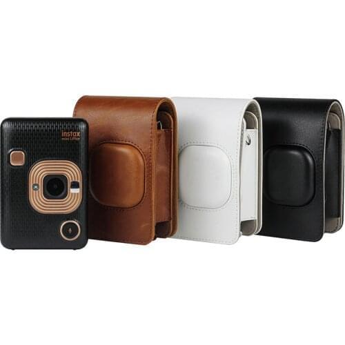 PU Leather Mini Retro Style Travel Case Camera Case Replacement For Fujifilm Instax Liplay Hybrid Camera With Shoulder Strap