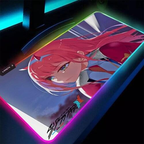 RGB LED Illumination Mouse Pad Mat Game Gamer Gaming Mousepad Keyboard Compute Anime Desk Mat Anime - Darling in the FranXX