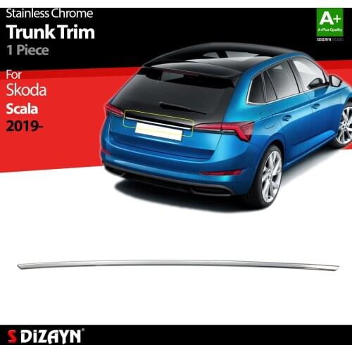 For Skoda Scala Chrome Trunk Lower Trim Stainless Steel 1 Piece Exterior Car Accessories Parts Auto Products Stickers