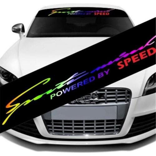 Reflective Letters Windshield Banner Strip Racing Stripe Sticker Front Rear Window Car Sun Visor Decorative Stickers