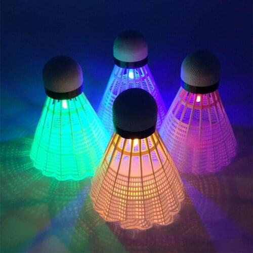 Dark Night LED Shuttlecocks Glowing Light Up Strong Polyethylene Badminton Colorful Lighting Balls Creative Sports Balls