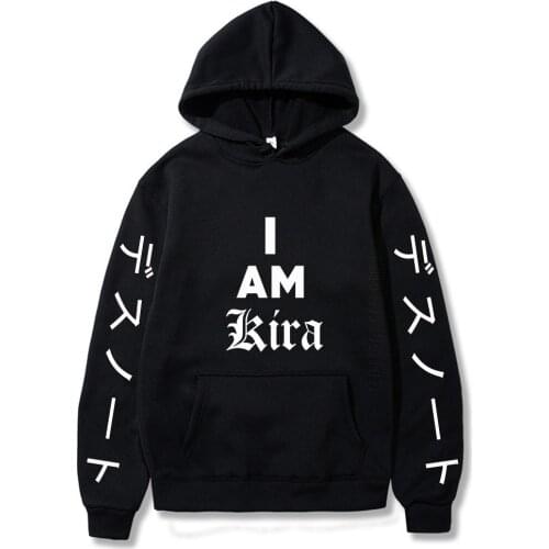 Death Note Kira Hoodies Long Sleeve Gothic Harajuku Print Sweatshirt Fashion Designer Streetwear Men Clothing
