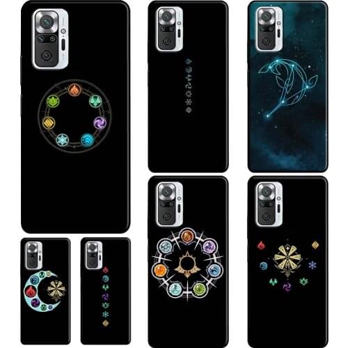 Genshin Impact Elements For Xiaomi Redmi Note 10 Pro 7 8T 9S Note 8 9 Pro Case For Redmi 9C 9A 8A 9T K40 Fundas