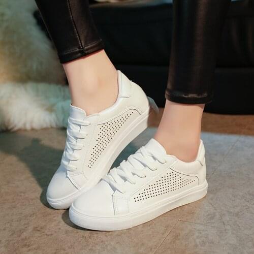 Spring womens casual canvas shoes fashion mesh breathable walking sneakers womens lace-up flat Shallow Student shoes U20-57