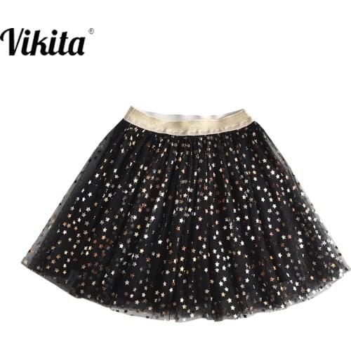 VIKITA Baby Skirts for Girls Pettiskirts Stars Sequins Ball Gown Toddlers Party Kawaii Mini Skirt Kids Skirt Childrens Clothing