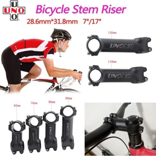 UNO Bicycle Stem 7 17 Degree Mountain Bike Road Bike Super Light Stem 31.8mm 60/70/80/90/100/110/120/130mm Bicycle Parts