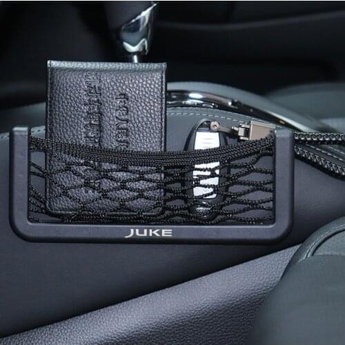 1pcs Car Organizer Storage Bag Auto Paste Net Pocket Phone Holder Storage Pocket for Nissan Juke Car Accessories Car Net Bag