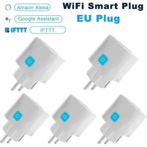 10A Mini Smart Plug WiFi Smart Plug Socket EU Standard Multi Plug Tuya APP Control Works With Alexa Google Assistant Dropship