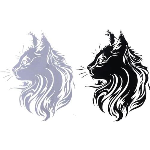 17×21CM Creative Pet Cat Car Sticker Vinyl Fation Personality Animal Car Styling Stickers Black/White Good Quality and Durable