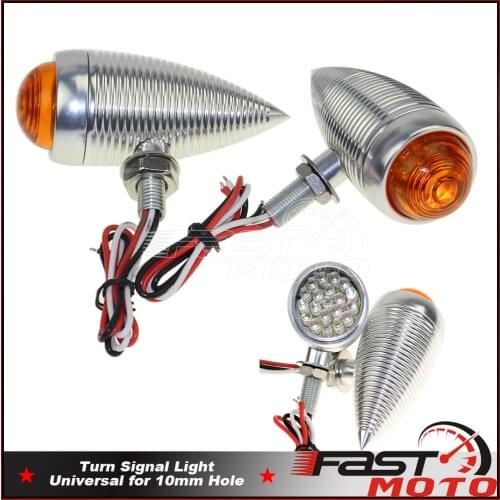 2PC Motorcycle Bullet Turn Signal Lights Indicator Lamp Amber Flashers Blinker LED For Harley Yamaha Suzuki Kawasaki Cafe Racer