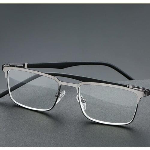 2021 Novel Men Women Half Rim Reading Glasses Anti Blue Ray Business Eyeglasses HD Wear Resistant Glasses Diopters +100 To +400