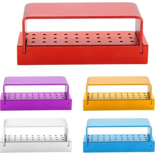 30 Holes Aluminium Stainless Steel Professional Dentist Disinfection Boxs Sanitary Environmental Autoclavable Dental Burrs Tools