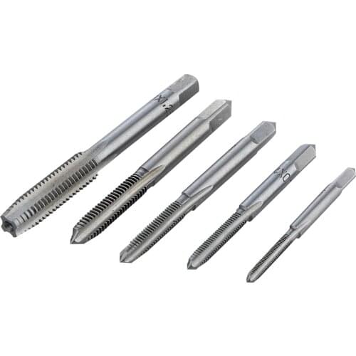 5pcs Hss Machine Screw Thread Metric Plug Tap Screw Taps 3mm 4mm 5mm 6mm 8mm M3-M8 Set Kit Screw Thread Tap Drill M3 M4 M5 M6 M8