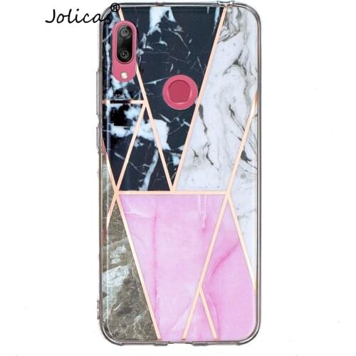 Covers For phone case Huawei Y7 2019 Blue Soft IMD Cases sFor Huawei estuche Enjoy 9 Y7 Prime 2019 Y6 Y5 Carcaso Estojo Huewei