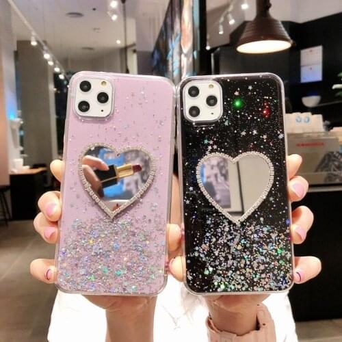 Case for VIVO V20 SE V19 V17 Neo V15 Pro V11i V9 V7 Plus V5 Lite HOT Bling Star Clear Lover Mirror Makeup Phone Cover