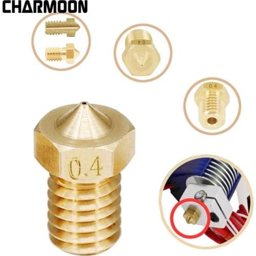 5pcs/lot 3D Printer Parts V5 V6 M6 Nozzle 0.2 0.25 0.3mm 0.35 0.4mm 0.5 0.6 0.8 1.0 Part Copper 1.75mm Filament M6 Threaded Bras