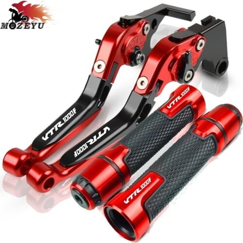 For HONDA VTR1000F / FIRESTORM 1998-2005 Motorcycle Accessories Extendable Brake Clutch Levers and Handlebar Hand Grips ends
