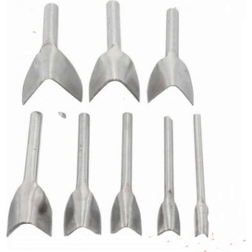 10/15/20/25/30/35/40/45mm V Type Leather Punch Craft Hole Punching Tool Belts Trimming Handwork