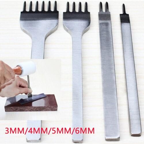 4Pcs/lot DIY Leathercraft Tools 3/4/5mm Leather Hole Punches Stitching Punch Tool 1+2+4+6 Prong Tools for Leather Belt