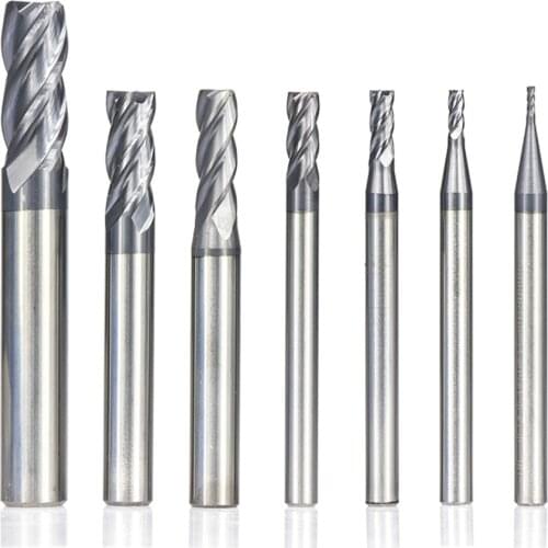 1pc 1-12mm hrc 45 tungsten carbide cnc milling cutte straight shank milling cutters 4 fute cnc router bit milling tools